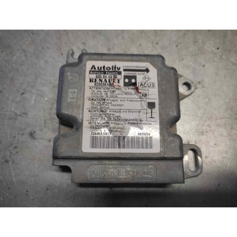 Recambio de centralita airbag para renault kangoo (f/kc0) 1.5 dci diesel referencia OEM IAM 820038165 605044900 