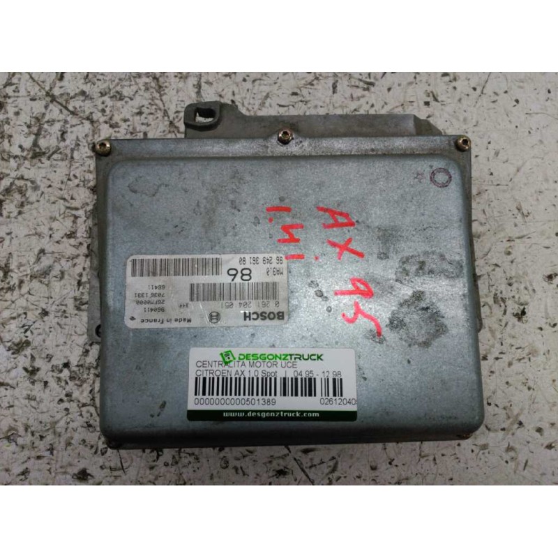 Recambio de centralita motor uce para citroën ax 1.0 spot referencia OEM IAM 0261204051 9624936180 