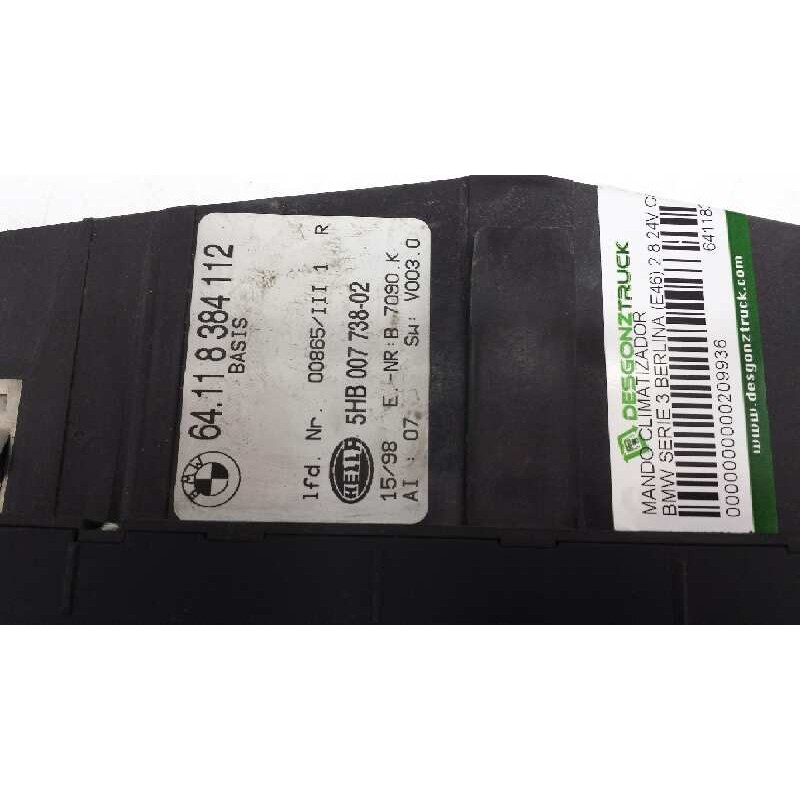 Recambio de mando climatizador para bmw serie 3 berlina (e46) 2.8 24v cat referencia OEM IAM 64118384112 3