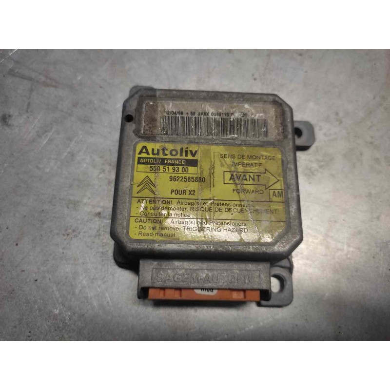 Recambio de centralita airbag para citroën xantia berlina 1.9 turbodiesel referencia OEM IAM 9622585880 550519300 