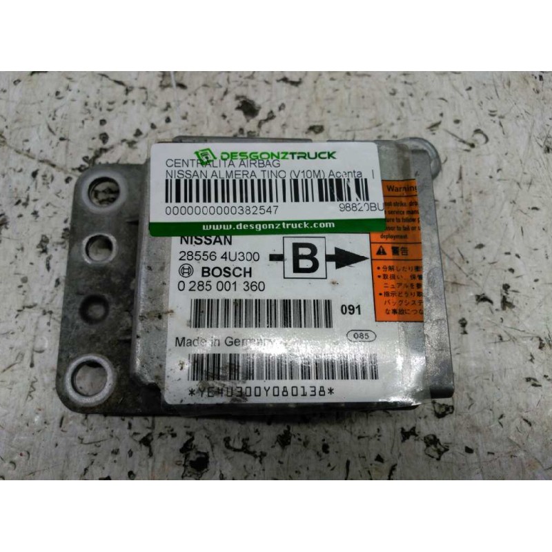 Recambio de centralita airbag para nissan almera tino (v10m) acenta referencia OEM IAM  285564U300 0285001360