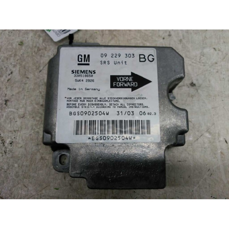 Recambio de centralita airbag para opel zafira a blue line referencia OEM IAM 1232189  