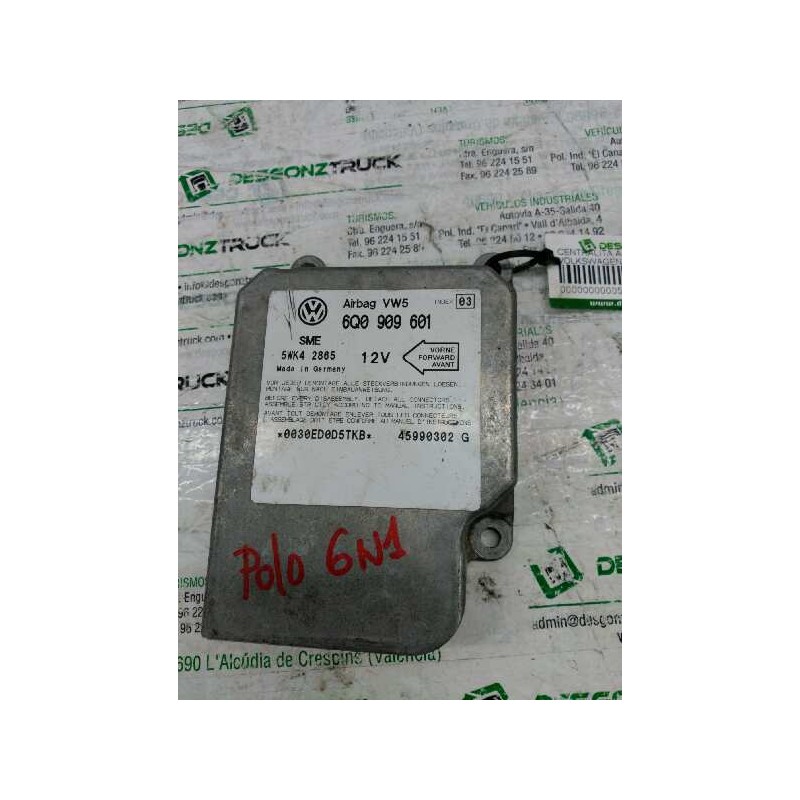 Recambio de centralita airbag para volkswagen polo (9n1) gt referencia OEM IAM 6Q0909601  