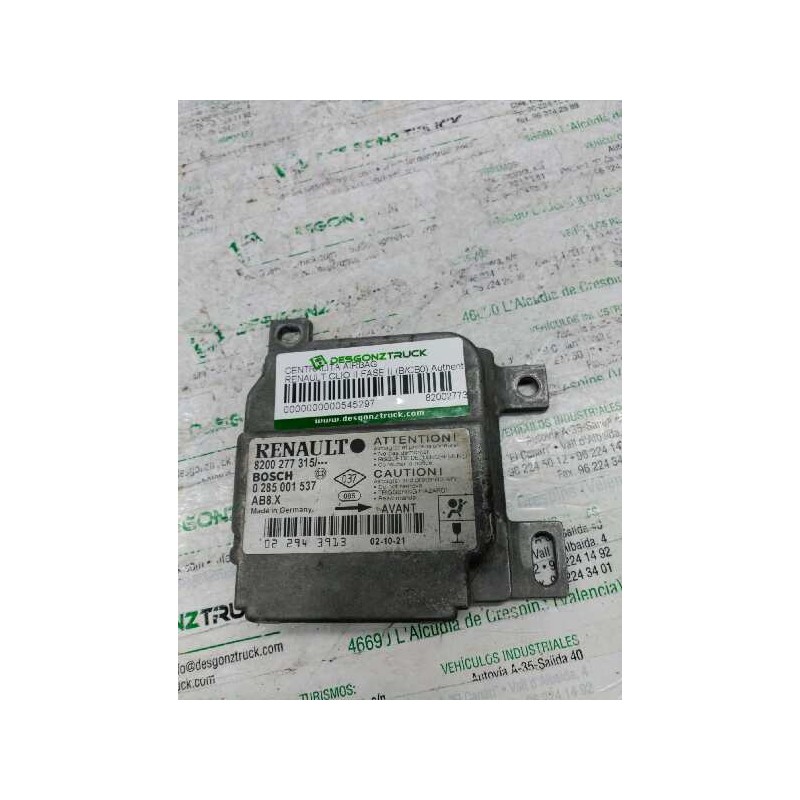 Recambio de centralita airbag para renault clio ii fase ii (b/cb0) authentique referencia OEM IAM 8200277315  