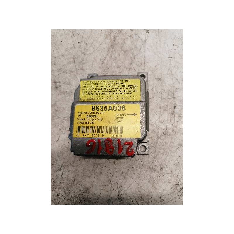 Recambio de centralita airbag para mitsubishi carisma berlina 5 (da0) 1900 di-d comfort referencia OEM IAM 0285001290 8635A006 