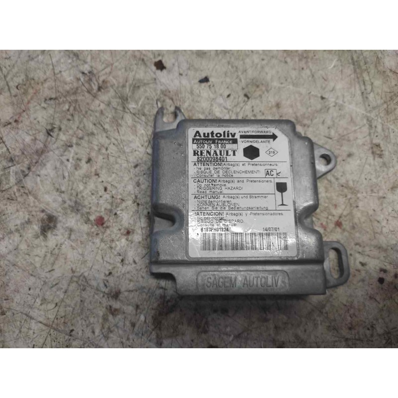 Recambio de centralita airbag para renault kangoo (f/kc0) 1.9 diesel referencia OEM IAM 8200098401 550751800 