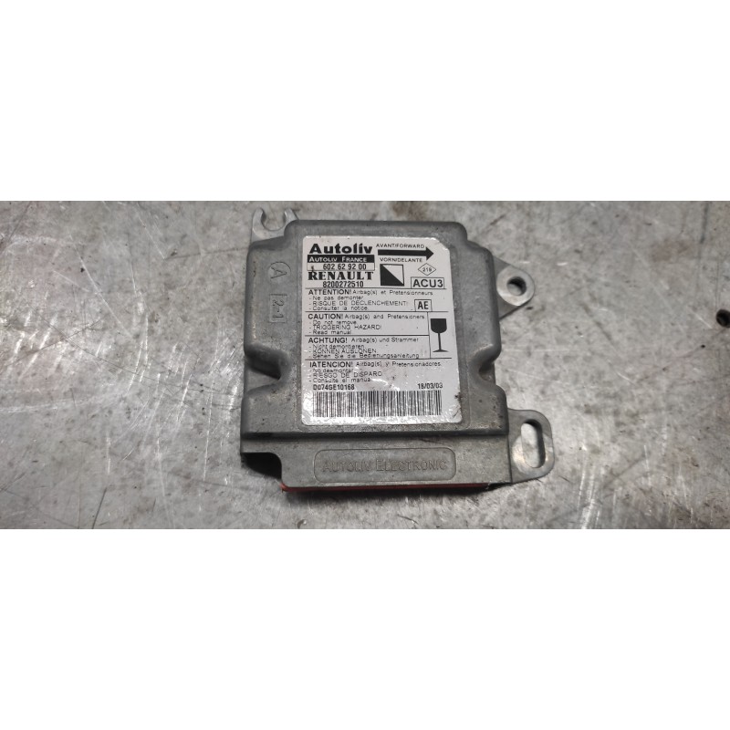 Recambio de centralita airbag para renault kangoo (f/kc0) authentique referencia OEM IAM 8200272510  