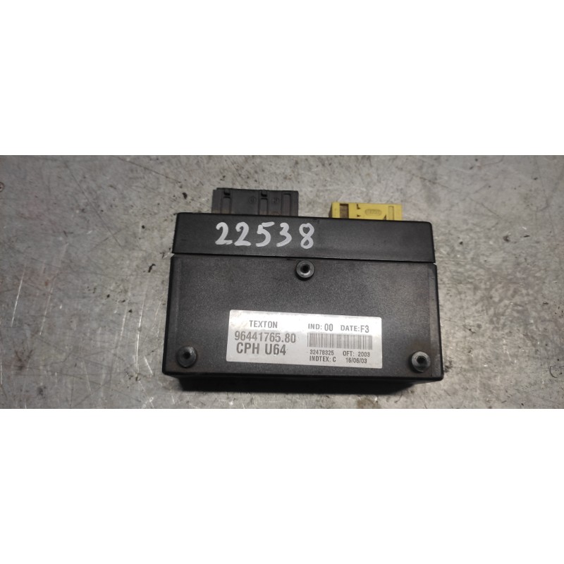 Recambio de centralita inmovilizador para fiat scudo (222) 2.0 jtd el caja cerrada. (batalla 3224) referencia OEM IAM 9644176580