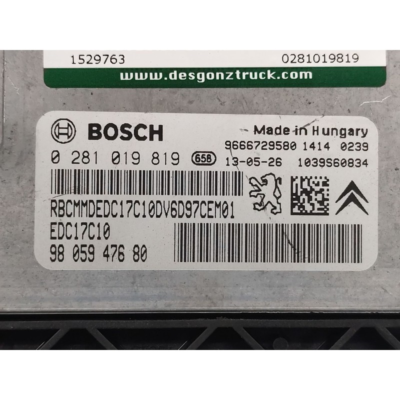 Recambio de centralita motor uce para citroën c4 lim. business referencia OEM IAM 0281019819 9805947680 - Gris 3