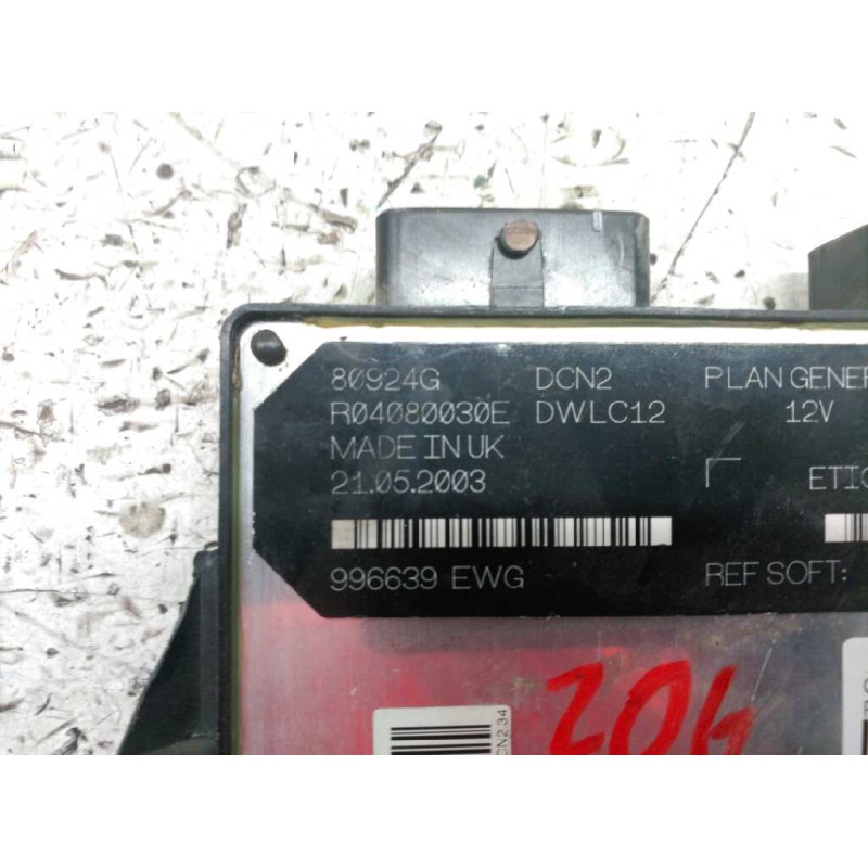 Recambio de centralita motor uce para peugeot 206 berlina xt referencia OEM IAM 9650359580 9650359880 R04080030E 2