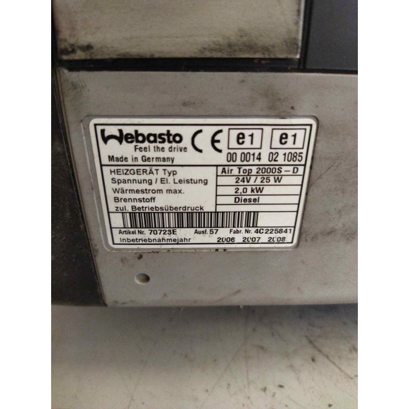 Recambio de motor calefaccion cabina para volvo fh 480 12.8 diesel referencia OEM IAM AIRTOP2000S 20383404 WEBASTO - Blanco 2