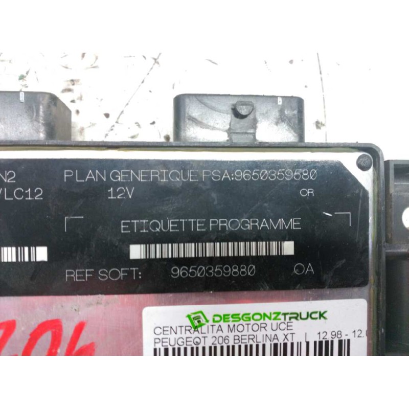 Recambio de centralita motor uce para peugeot 206 berlina xt referencia OEM IAM 9650359580 9650359880 R04080030E 3