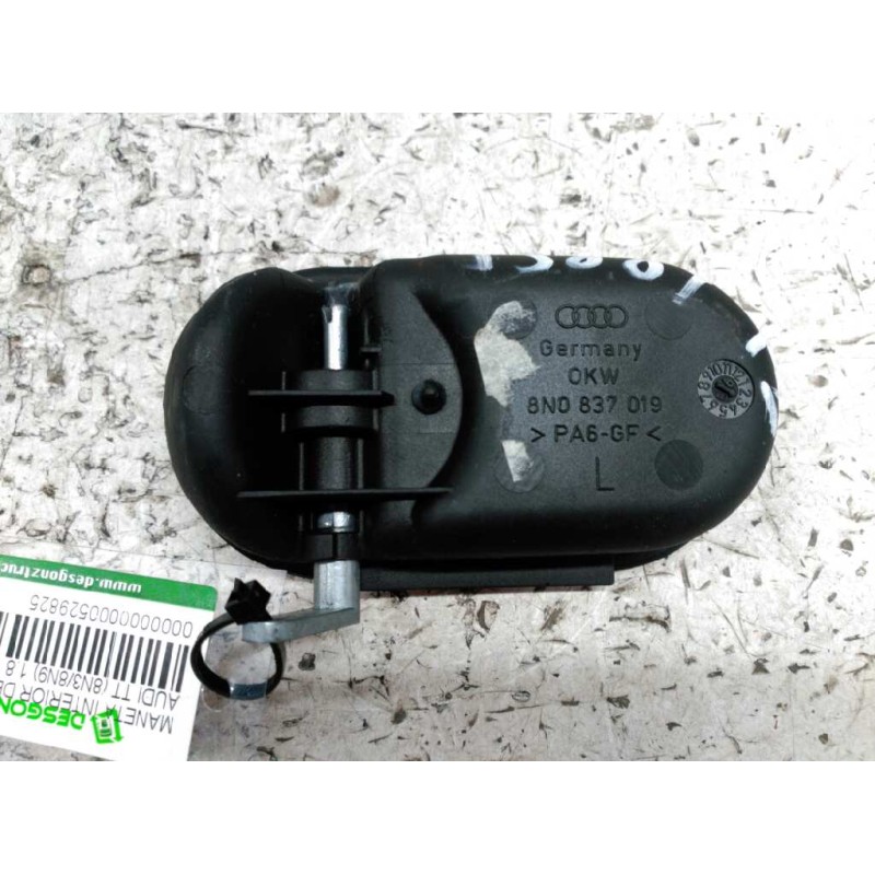 Recambio de maneta interior delantera izquierda para audi tt (8n3/8n9) 1.8 t coupe (132kw) referencia OEM IAM 8N0837019 - Blanco 2