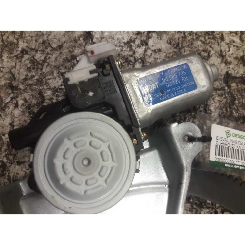 Recambio de elevalunas delantero derecho para chevrolet kalos 1.2 s (d/a) referencia OEM IAM 96585735 2 PINS - Negro 2