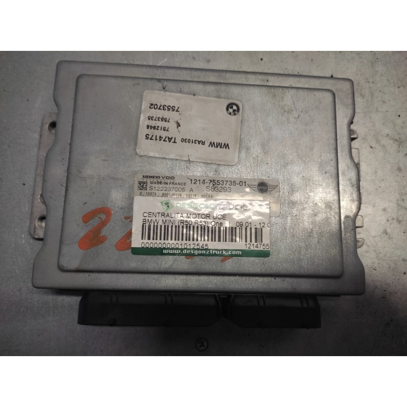 Recambio de centralita motor uce para bmw mini (r50,r53) one referencia OEM IAM 1214755373501 S122237005A 