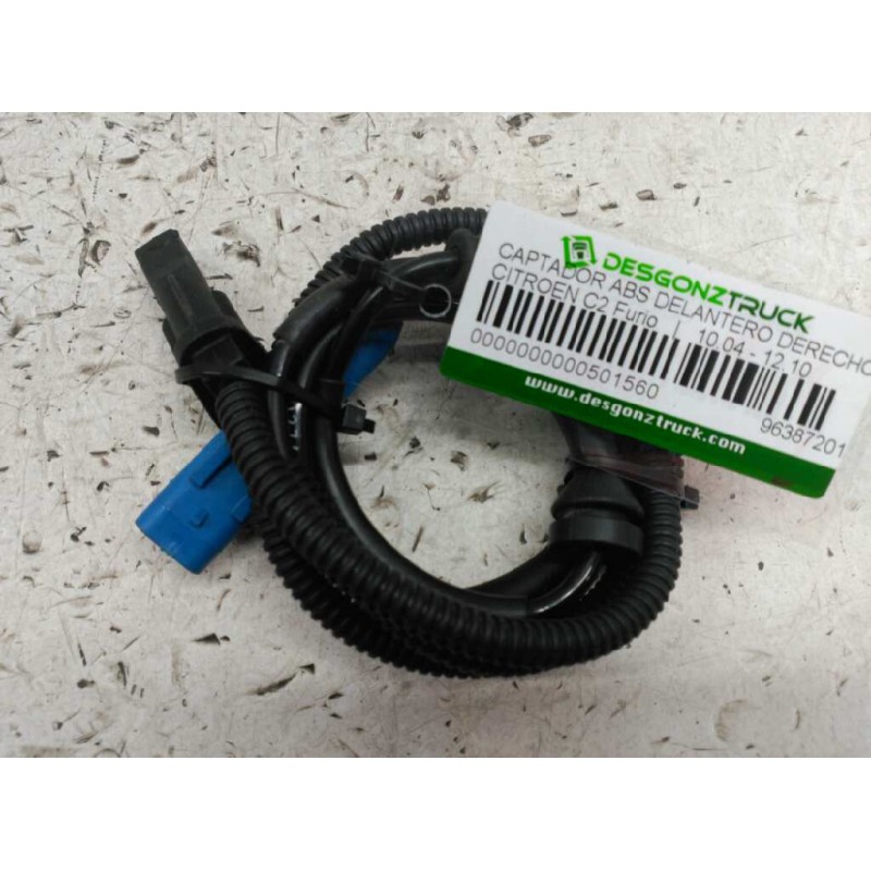 Recambio de captador abs delantero derecho para citroën c2 furio referencia OEM IAM 9638720180 - Azul 2