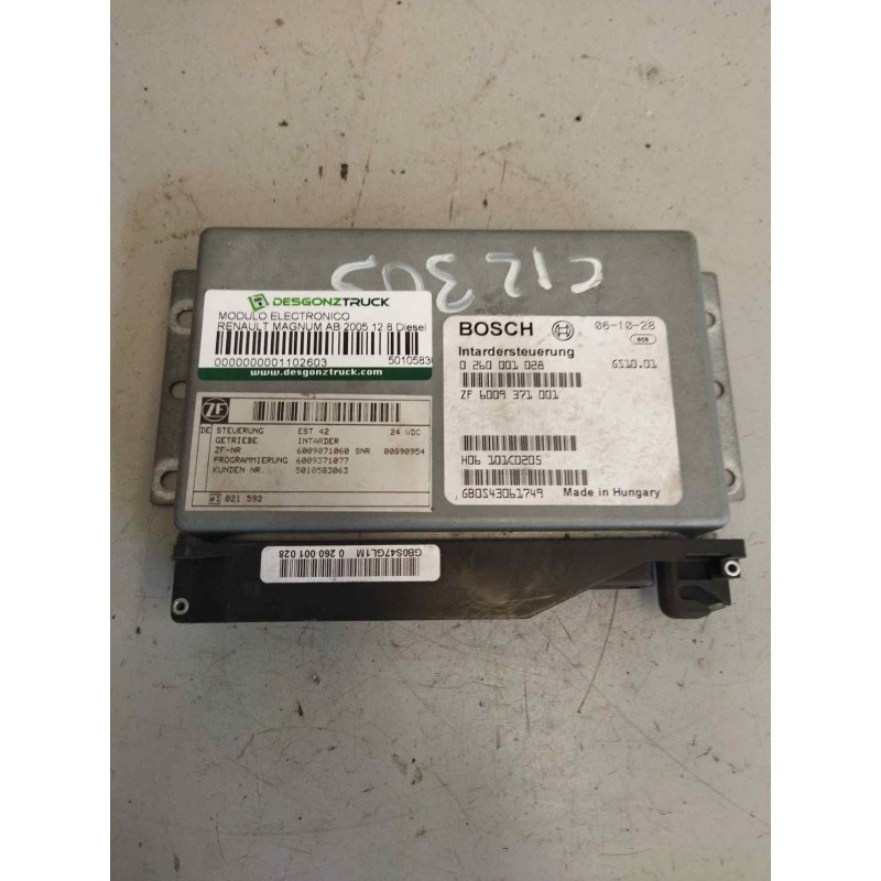 Recambio de modulo electronico para renault magnum ab 2005 12.8 diesel referencia OEM IAM 5010583063 0260001028 6009371001