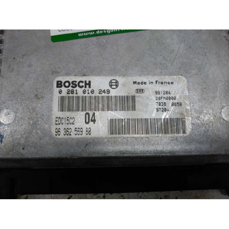 Recambio de centralita motor uce para citroën xsara berlina 2.0 hdi cat (rhy / dw10td) referencia OEM IAM 0281010249 9636256980 2