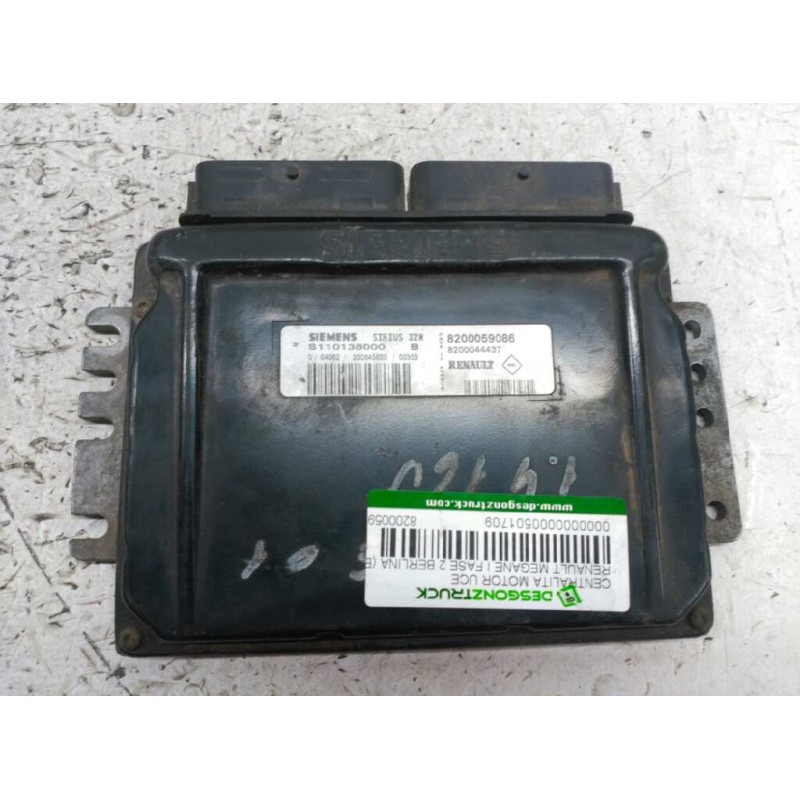Recambio de centralita motor uce para renault megane i fase 2 berlina (ba0) 1.4 16v privilege referencia OEM IAM 8200059086 8200