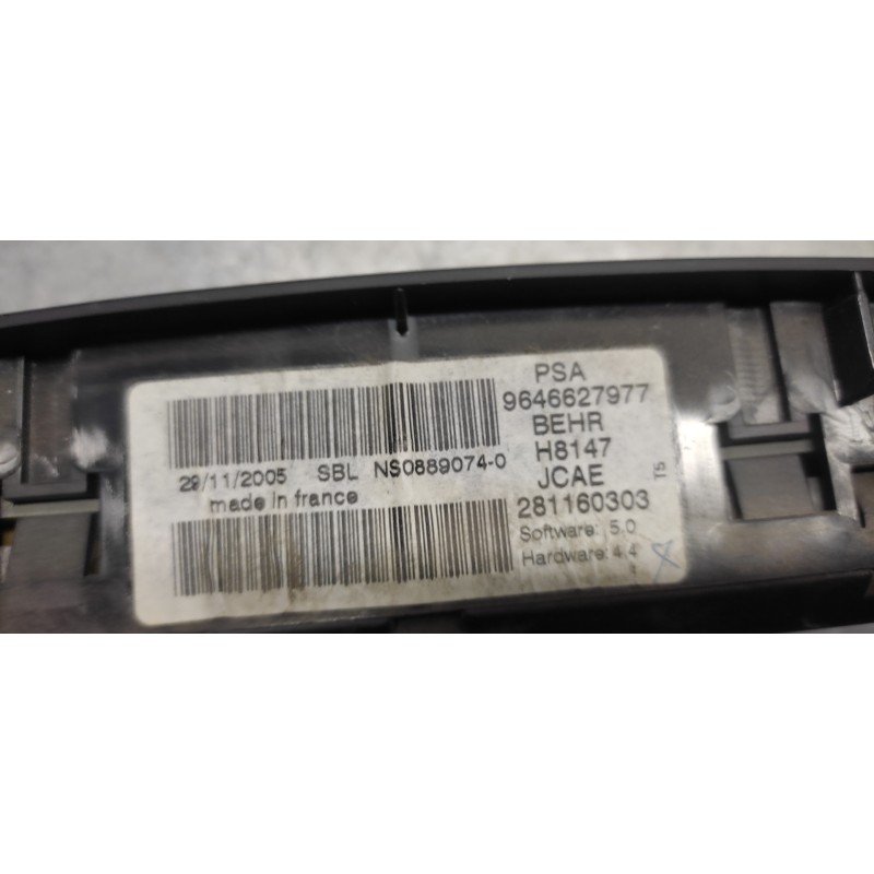 Recambio de mando climatizador para peugeot 307 berlina (s2) xs referencia OEM IAM 9646627977 281160303 - Negro 2