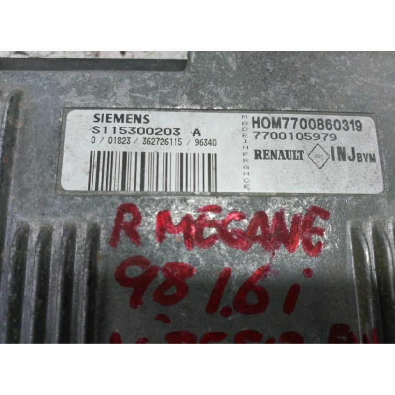 Recambio de centralita motor uce para renault megane i berlina hatchback (ba0) 1.6 referencia OEM IAM 7700105979 S115300203 SIEM - Gris 2