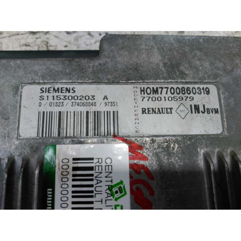 Recambio de centralita motor uce para renault megane i classic (la0) 1.6e alize referencia OEM IAM 7700860319 7700105979 S115300 2