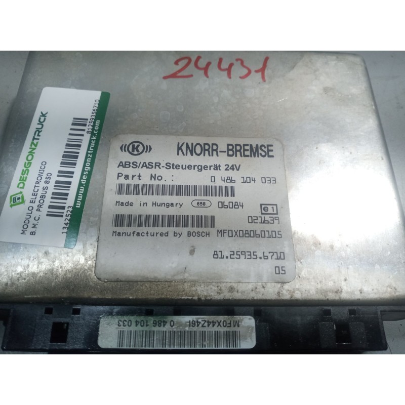 Recambio de modulo electronico para b.m.c. probus 850 referencia OEM IAM 81259356710 CENTRALITA ABS 0486104033 - Blanco 4