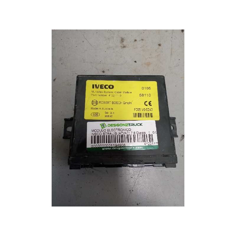 Recambio de modulo electronico para iveco stralis (ad/at) 7.8 diesel referencia OEM IAM 41221119 SW20.1 