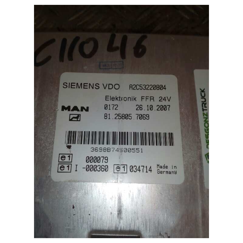 Recambio de modulo electronico para man tg - a 18.480 fg / bb (e3/e4) l referencia OEM IAM 81258057069 - Blanco 2