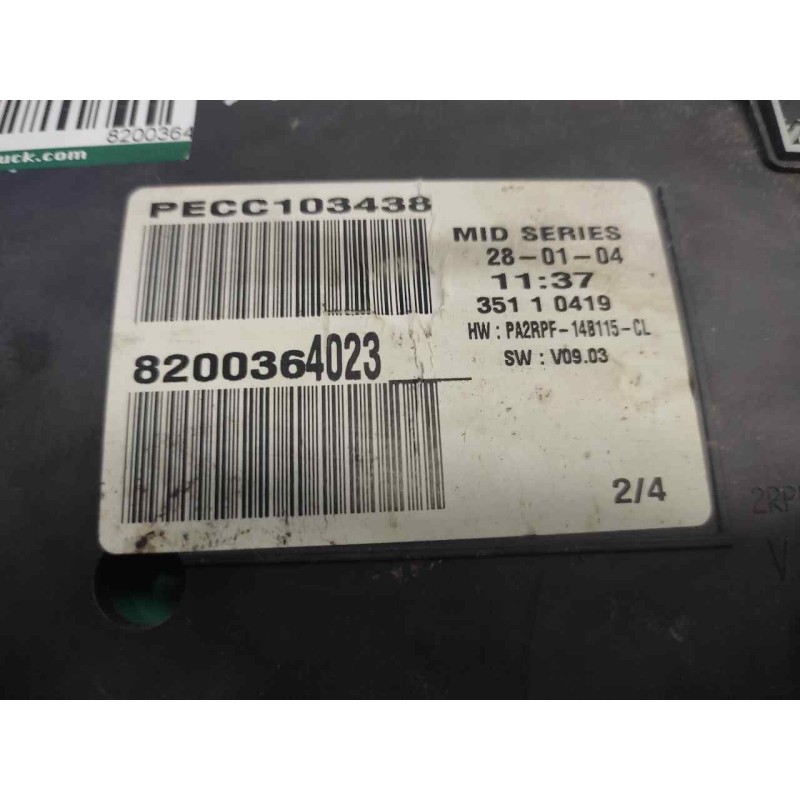 Recambio de cuadro instrumentos para renault megane ii berlina 5p authentique referencia OEM IAM 8200364023 - Verde 3
