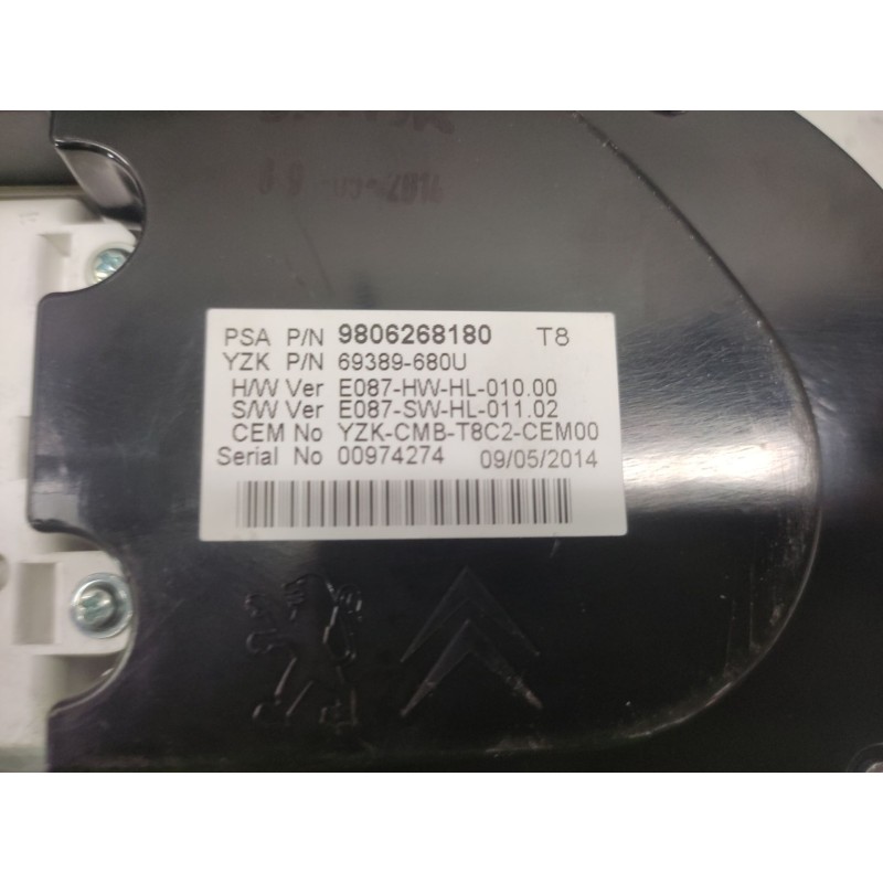 Recambio de cuadro instrumentos para peugeot 3008 i monospace (0u_) 1.6 hdi referencia OEM IAM 9806268180 2