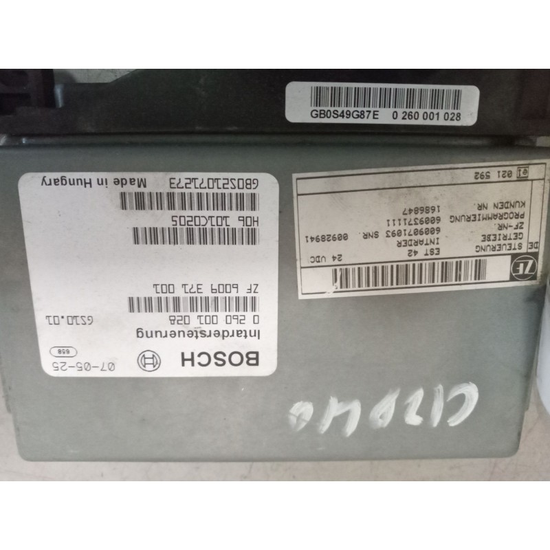 Recambio de modulo electronico para daf serie xf105.460 12.9 diesel referencia OEM IAM 1686847 centralita intarder 0260001028 4