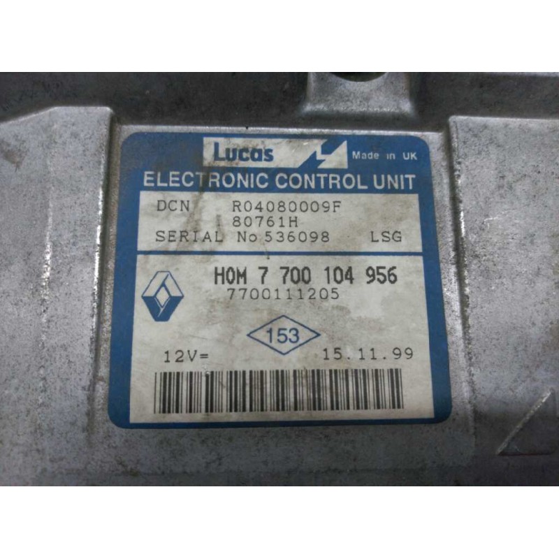 Recambio de centralita motor uce para renault clio ii fase i (b/cbo) 1.9 diesel referencia OEM IAM 7700104956 80761H 7700111205 - Gris 2