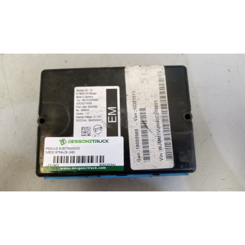 Recambio de modulo electronico para iveco stralis (as) 12.9 diesel referencia OEM IAM 504230341  VERSION 1.0