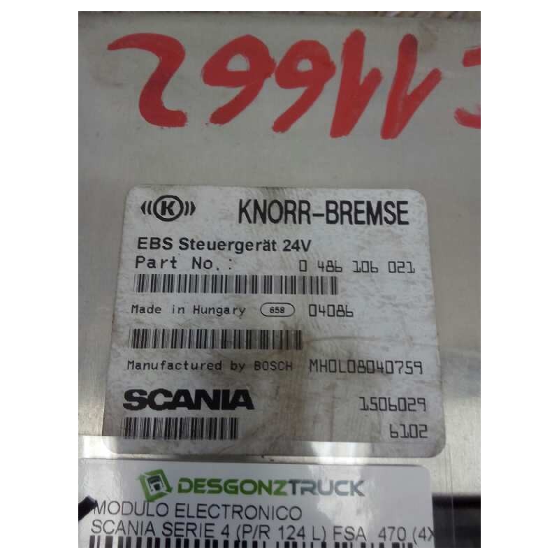 Recambio de modulo electronico para scania serie 4 (p/r 124 l) fsa 470 (4x2) e3 corto cr 13 / 14 b referencia OEM IAM 1506029 04 - Blanco 2