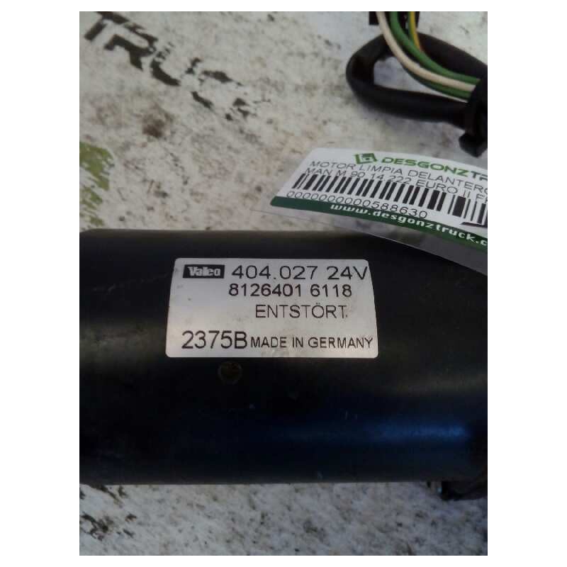 Recambio de motor limpia delantero para man l 2000 evolution l 2000 fg llc m (largura mediana) referencia OEM IAM  404027 VALEO - Blanco 2