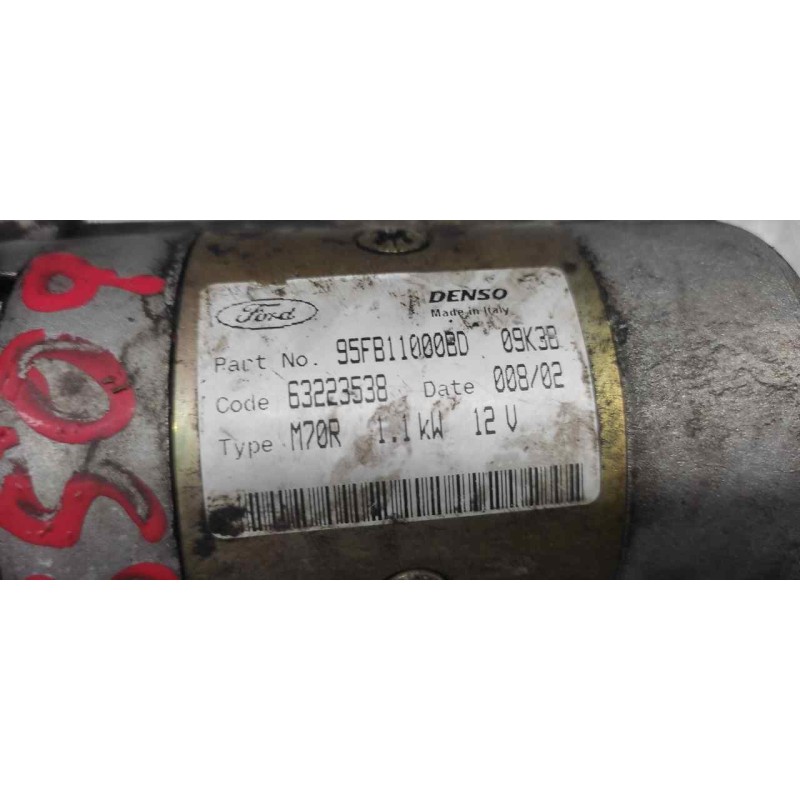 Recambio de motor arranque para ford fiesta berlina básico referencia OEM IAM 95FB11000BD 23 DIENTES - Rojo 2