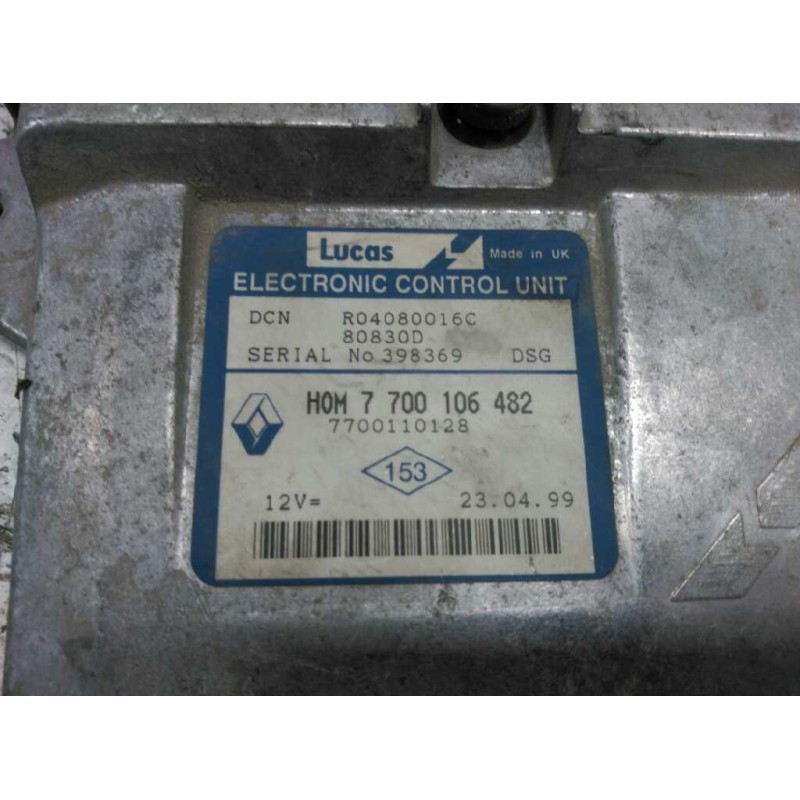 Recambio de centralita motor uce para renault trafic (desde 5.89) referencia OEM IAM 7700106482 80830D 7700110128 - Blanco 2