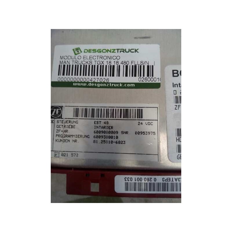 Recambio de modulo electronico para man tgx 18.480 fg / 4x2 bl xl referencia OEM IAM 0260001033 6009380001 CENTRALITA INTARDER - Verde 3