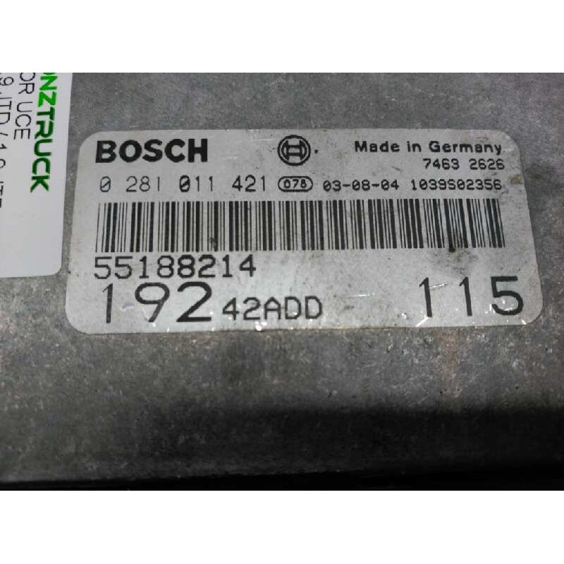 Recambio de centralita motor uce para fiat stilo (192) 1.9 jtd / 1.9 jtd 115 dynamic referencia OEM IAM 0281011421 55188214 2