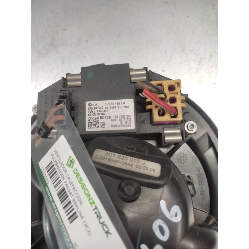 Recambio de ventilador calefaccion para volkswagen passat berlina (3c2) advance referencia OEM IAM 3C1820015J - Negro 2