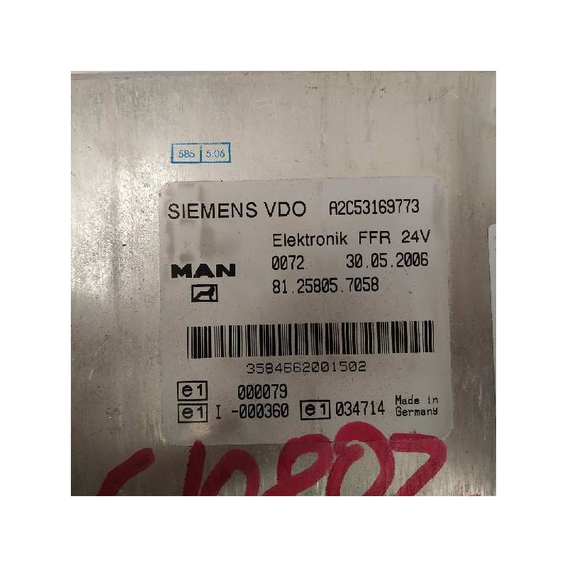 Recambio de modulo electronico para man tg - a 18.480 fg / bb (e3/e4) l referencia OEM IAM 81258057058 CENTRALITA FFR 2