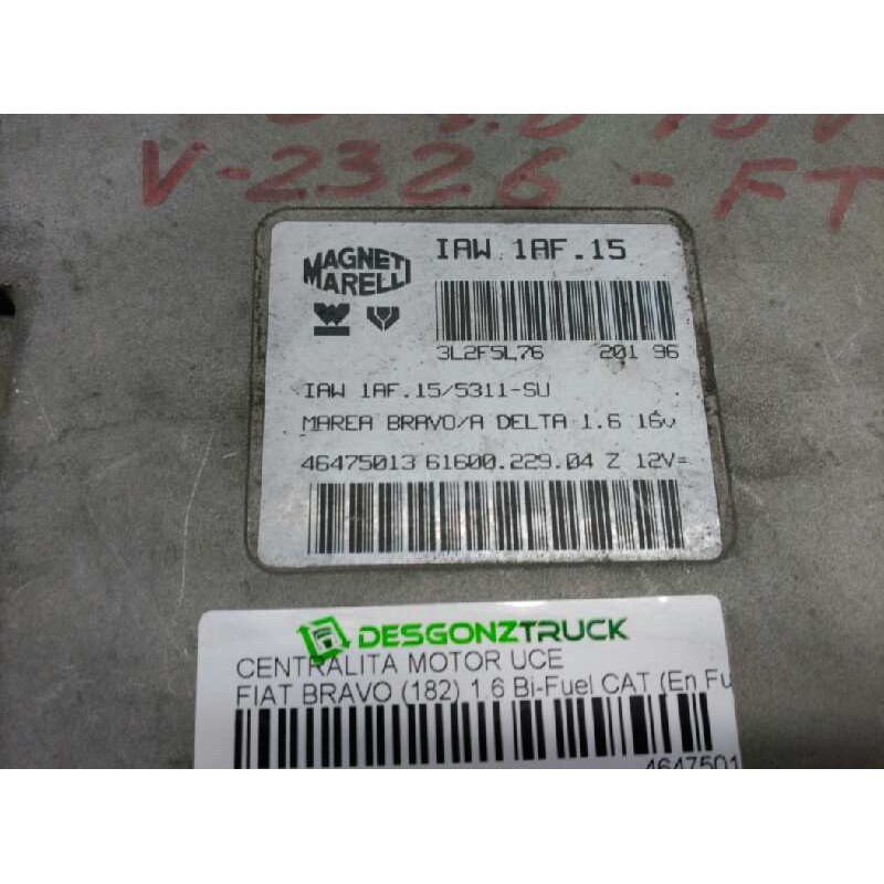 Recambio de centralita motor uce para fiat bravo (182) 1.6 bi-fuel cat (en funcionamiento por gas natural 68 kw) referencia OEM - Gris 2