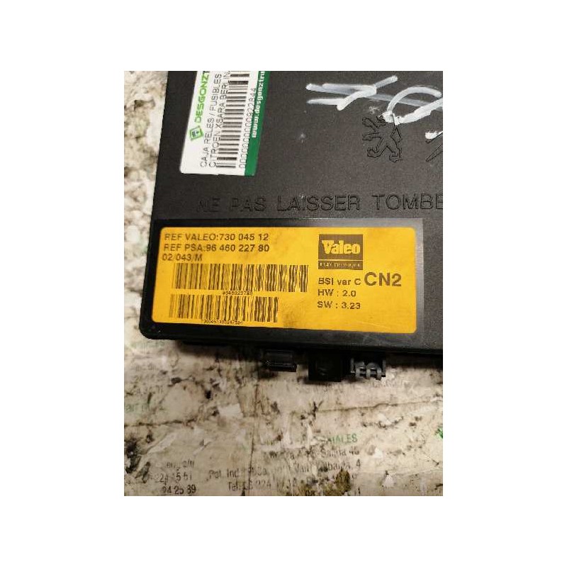 Recambio de caja reles / fusibles para citroën xsara berlina 2.0 hdi attraction (66kw) referencia OEM IAM 9646022780 73004512 BS 3
