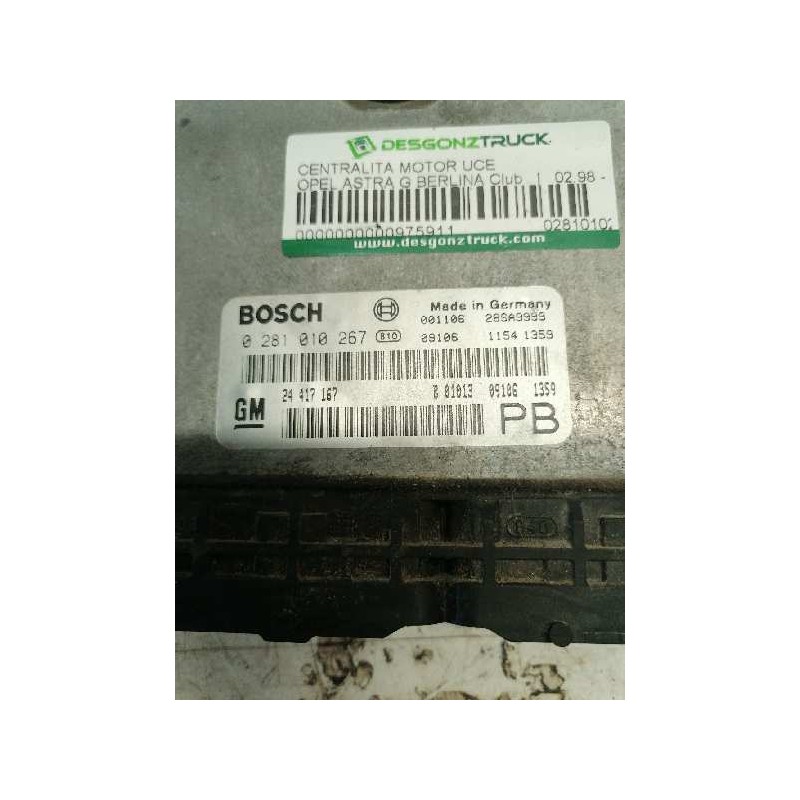 Recambio de centralita motor uce para opel astra g berlina club referencia OEM IAM 0281010267 24417167 2