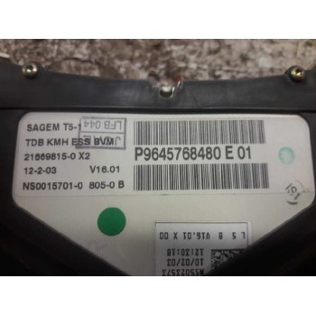 Recambio de cuadro instrumentos para peugeot 307 (s1) xs referencia OEM IAM 9645768480E 216698150X2 NS001570108050B