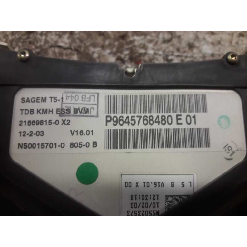 Recambio de cuadro instrumentos para peugeot 307 (s1) xs referencia OEM IAM 9645768480E 216698150X2 NS001570108050B - Azul 4