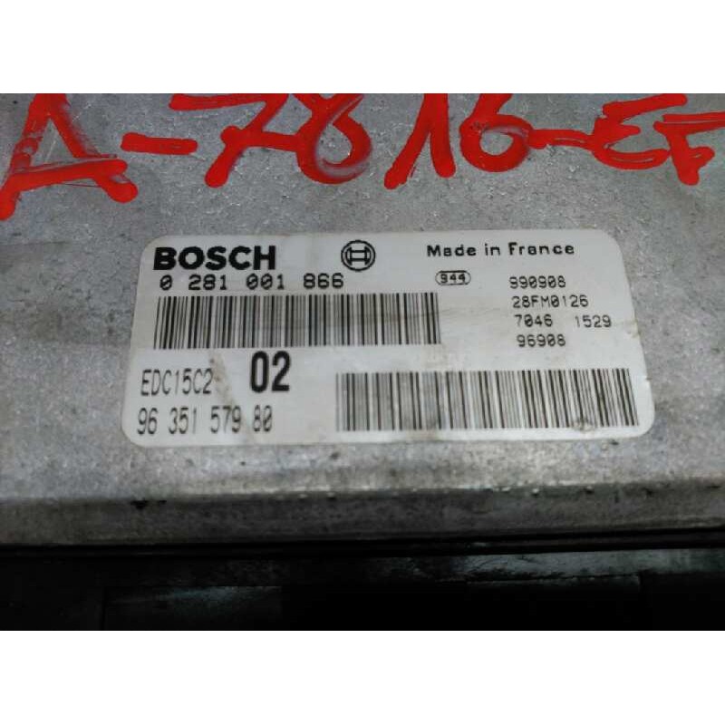 Recambio de centralita motor uce para peugeot 206 berlina xs referencia OEM IAM 9635157980 0281001866 - BOSCH 28FM0126 3