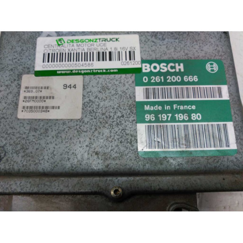 Recambio de centralita motor uce para citroën xantia berlina 1.8i 16v sx referencia OEM IAM 0261200666 9619719680 3