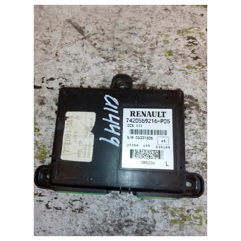 Recambio de modulo electronico para renault magnum ab 2005 cabina adel.tractor semirr. 4x2 4xx.18 gran espacio referencia OEM IA - Blanco